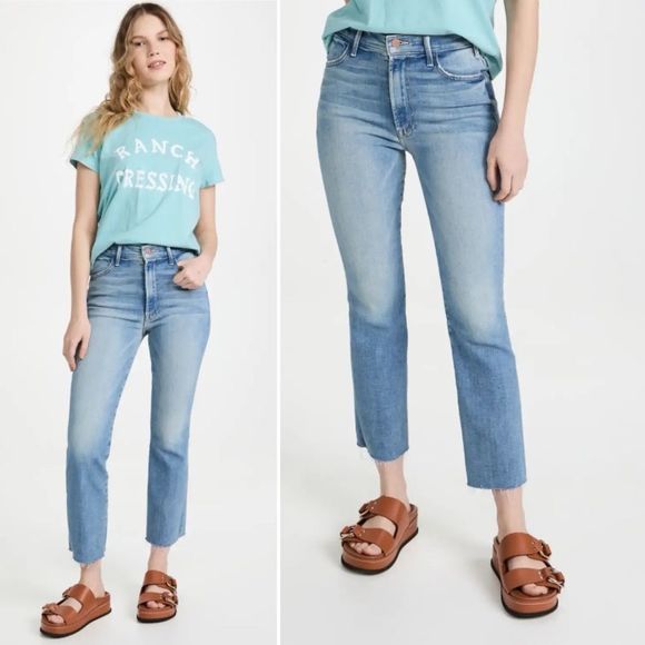 Mother Denim Au Revoir The Hustler Ankle Fray Flare Jeans Size 26 - Picture 13 of 15